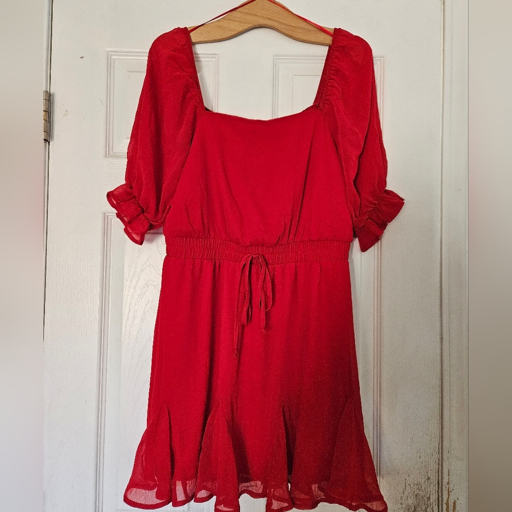 New Francesca's Women's Red Midi Dress Size Large